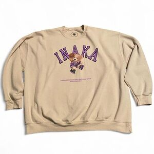Inaka Power Crewneck with Purple Basketball Bear Design